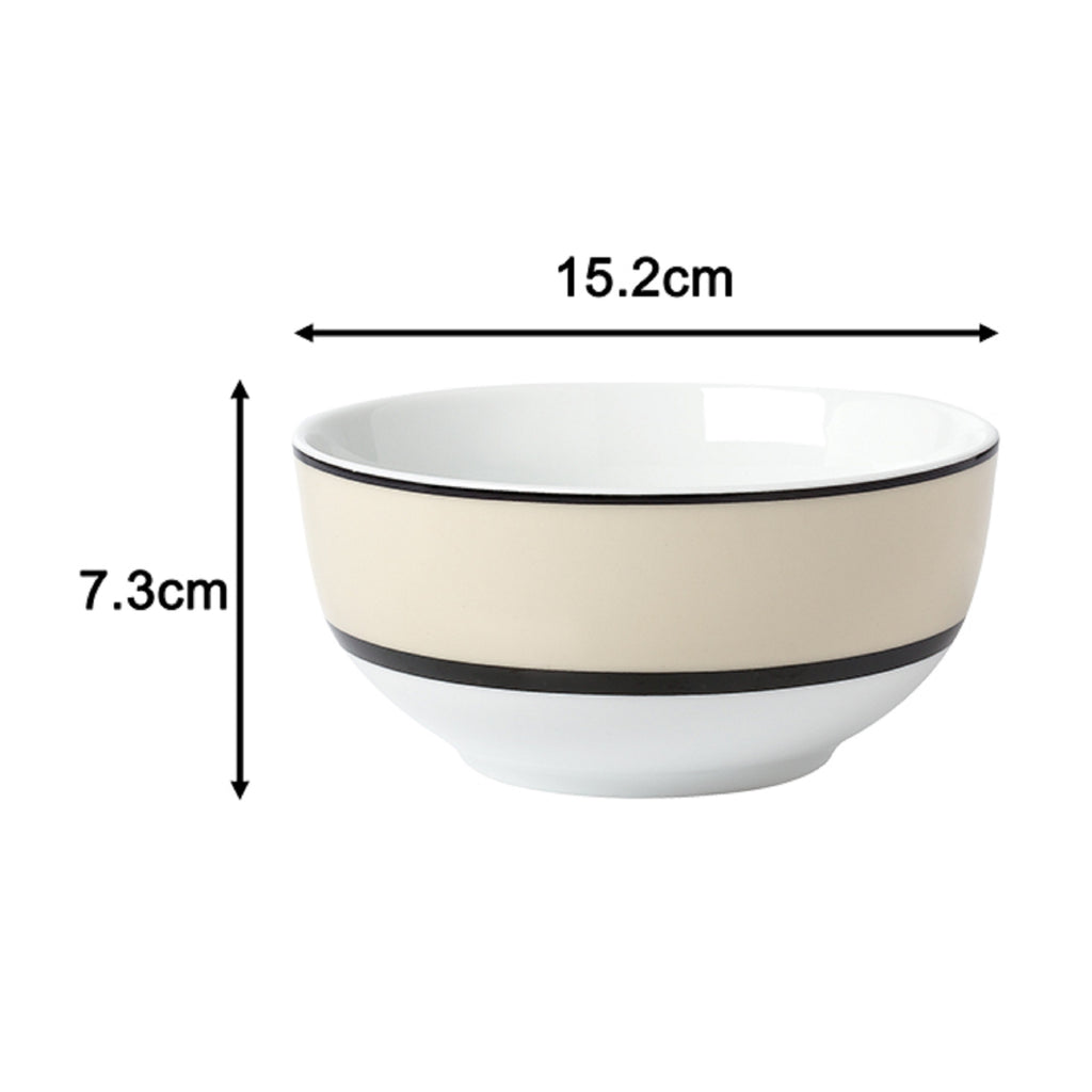 Waterside 12pc Cream Band Porcelain Dinnerware Set (video attached)