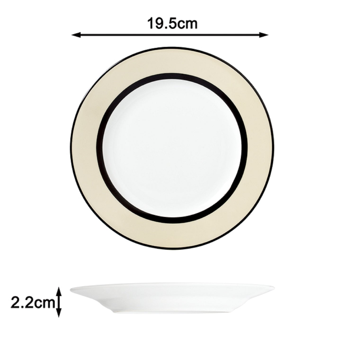 York Cream Band Christmas Porcelain Dinnerware Set, 12 Pieces