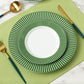 Belmont Green Stripe Porcelain Dinnerware Set, 12 Pieces