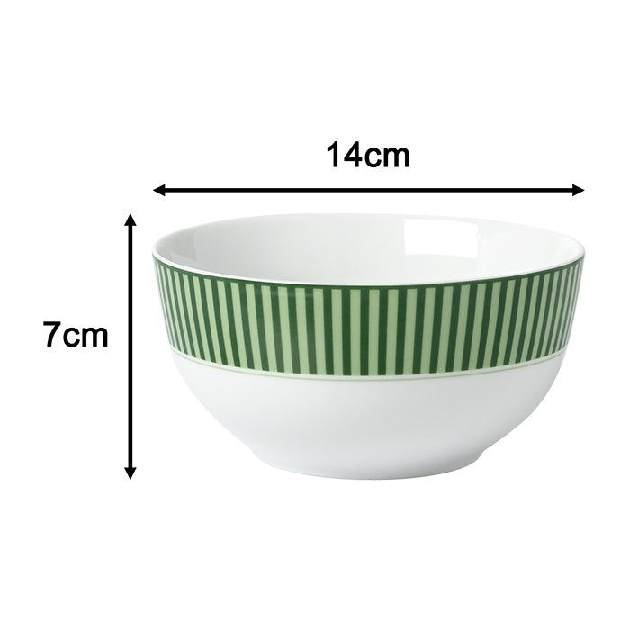 Belmont Green Stripe Porcelain Dinnerware Set, 12 Pieces