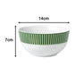 Belmont Green Stripe Porcelain Dinnerware Set, 12 Pieces