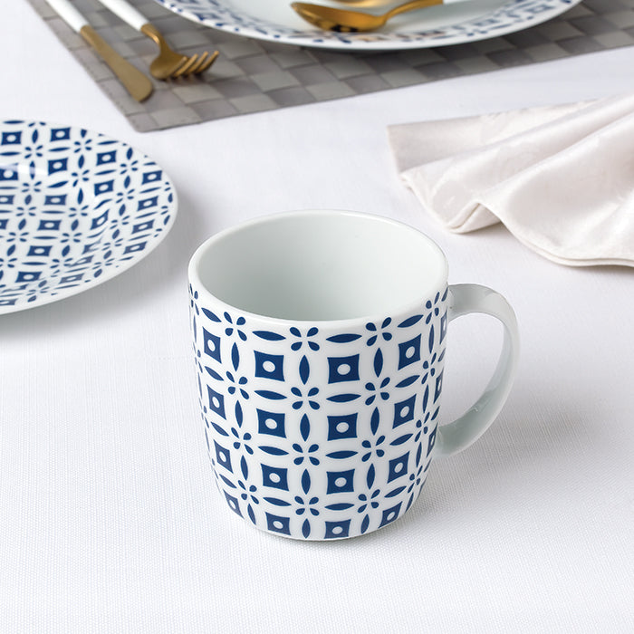 *** SPECIAL OFFER *** Waterside 16pc Blue Geo Porcelain Dinnerware Set (video attached)