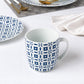 Blue Geo Porcelain Dinnerware Set, 16 Pieces