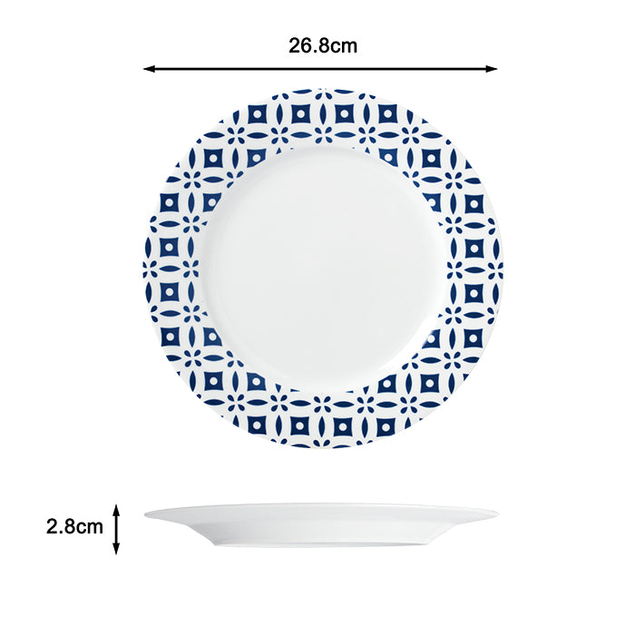 *** SPECIAL OFFER *** Waterside 16pc Blue Geo Porcelain Dinnerware Set (video attached)
