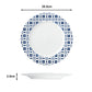 Blue Geo Porcelain Dinnerware Set, 16 Pieces