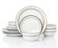 Gold Swirl Xmas Porcelain Dinnerware Set, 12 Pieces