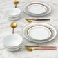 Gold Swirl Xmas Porcelain Dinnerware Set, 12 Pieces