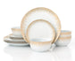 Gold Sparkle Christmas Porcelain Dinnerware Set, 12 Pieces