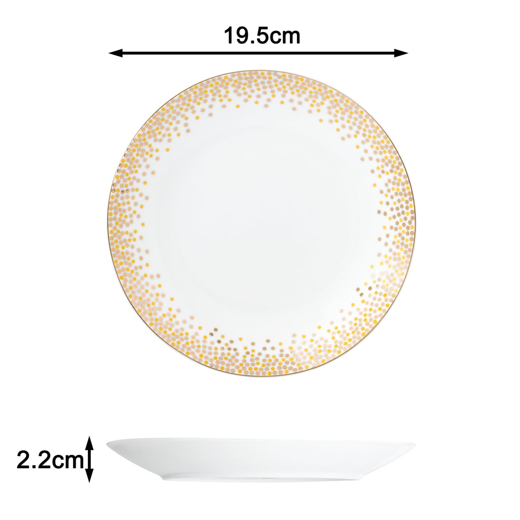 Waterside 12pc GOLD Sparkle Porcelain Dinnerware Set (video attached)