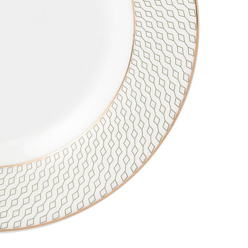 Waterside Premium 20pc Diamond & Gold Porcelain Dinnerware (video attached)
