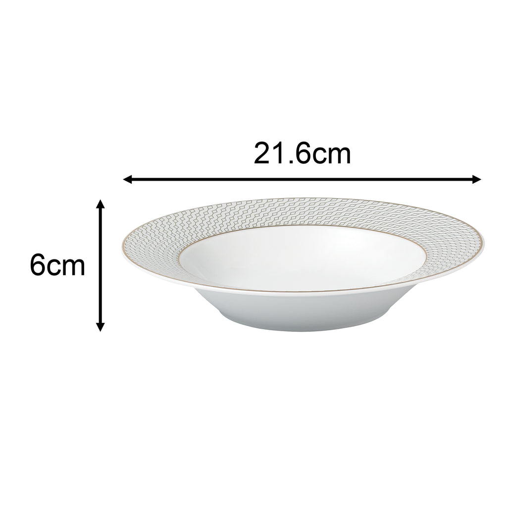 Waterside Premium 20pc Diamond & Gold Porcelain Dinnerware (video attached)