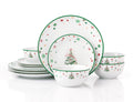 Xmas Tree Porcelain Dinner Set, 12 Pieces