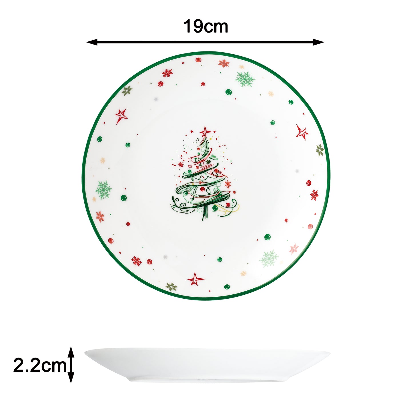Xmas Tree Porcelain Dinner Set, 12 Pieces