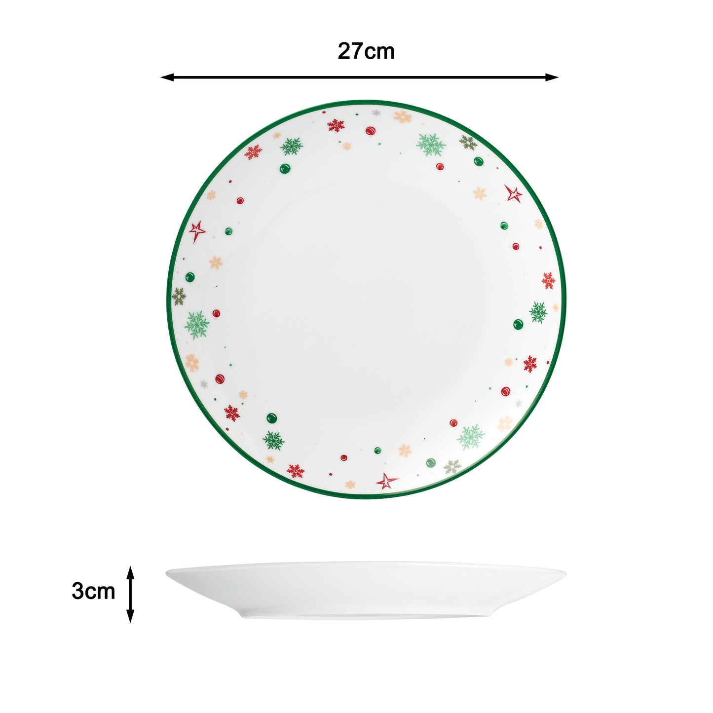 Xmas Tree Porcelain Dinner Set, 12 Pieces