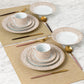 Mosaic Christmas Cream & Gold Porcelain Dinnerware, 20 Pieces
