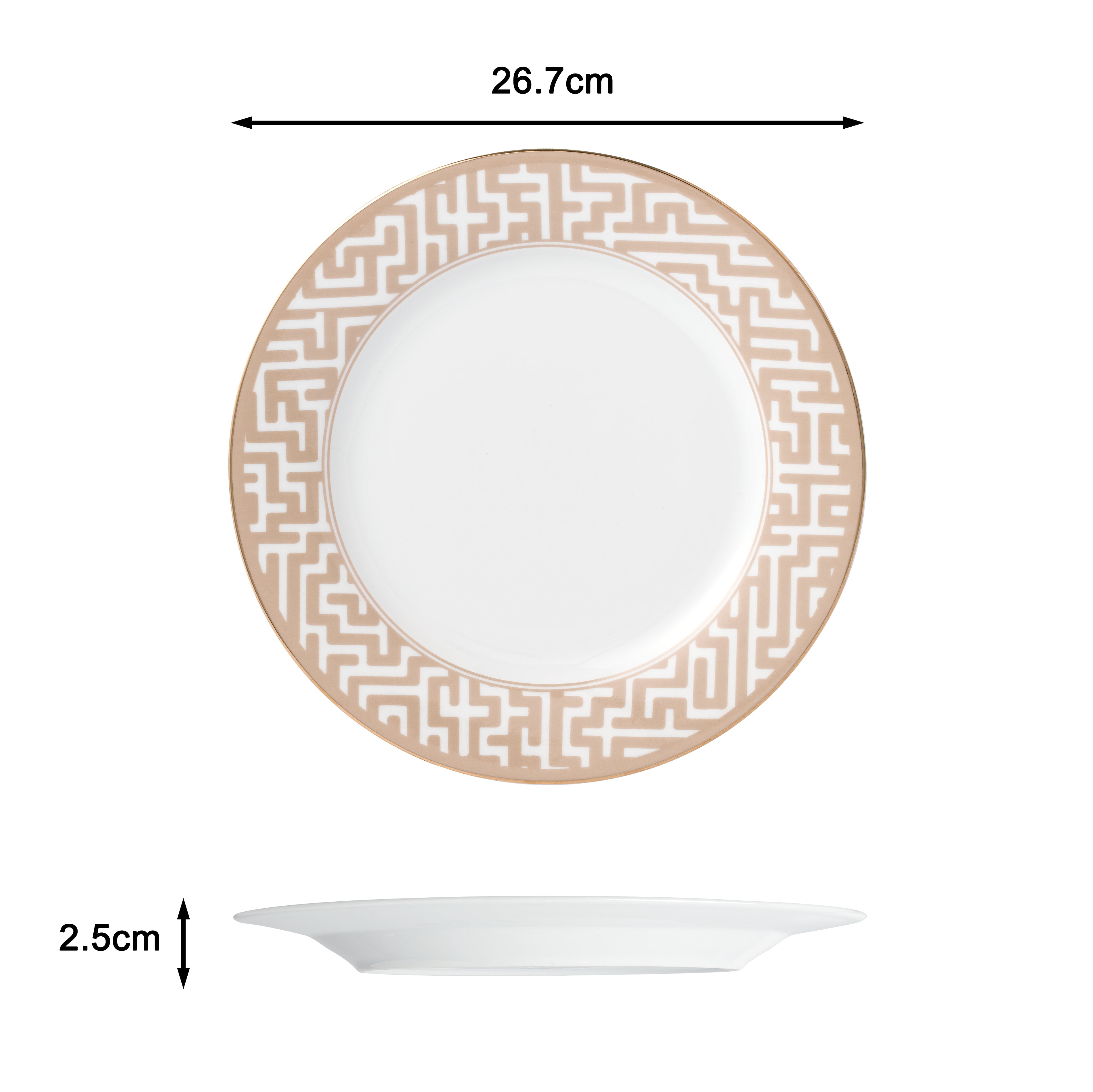 Waterside 20pc Mosaic Cream & Gold Porcelain Dinnerware (video attached)