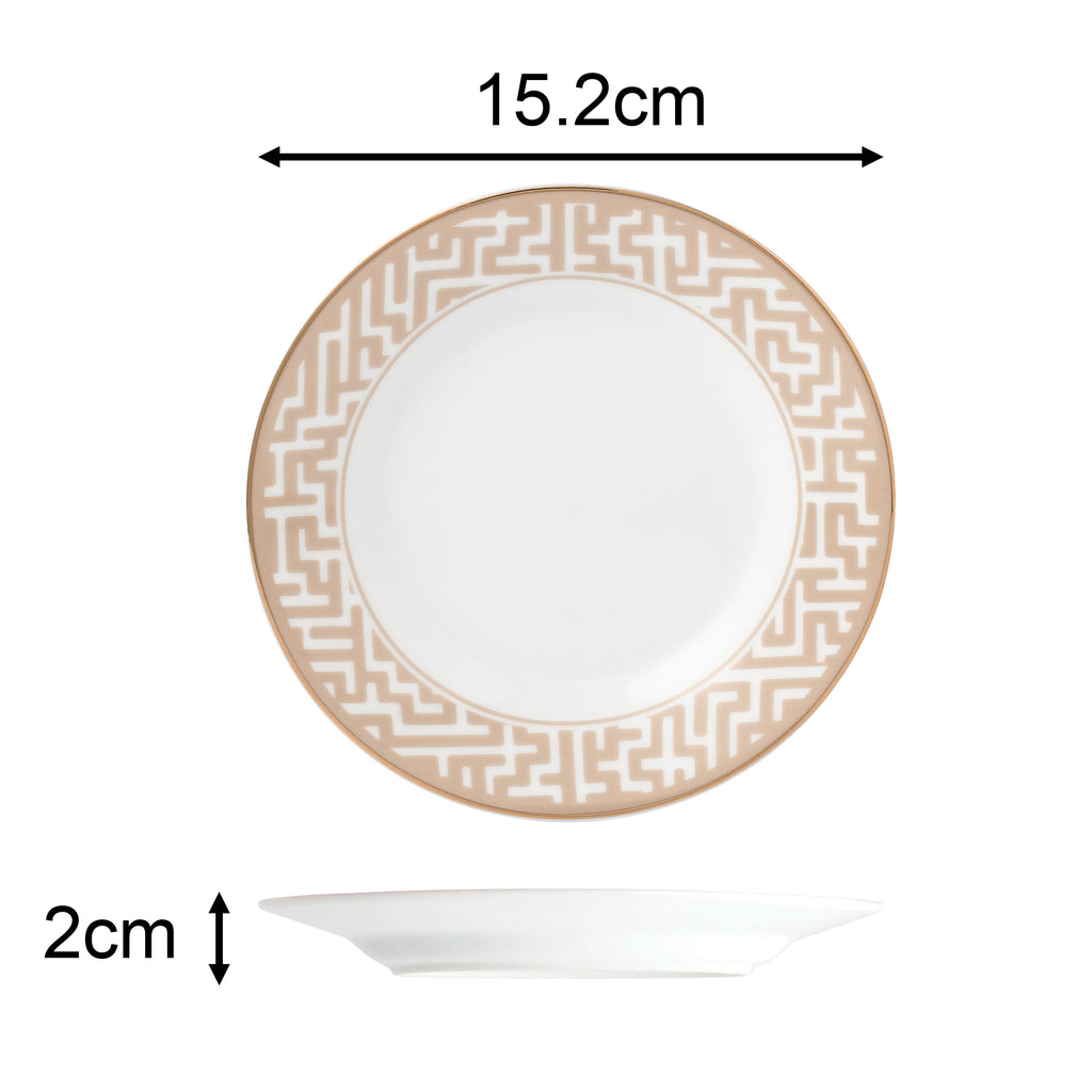 Waterside 20pc Mosaic Cream & Gold Porcelain Dinnerware (video attached)