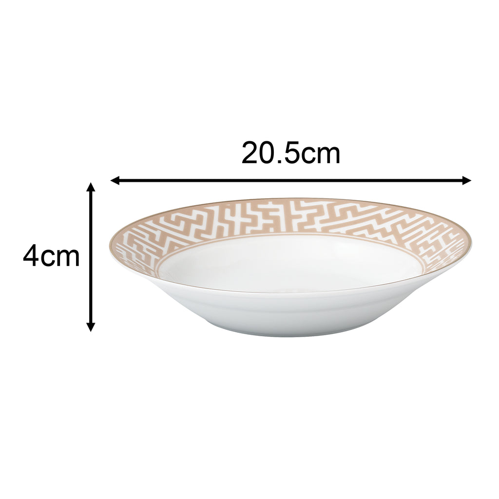 Waterside 20pc Mosaic Cream & Gold Porcelain Dinnerware (video attached)