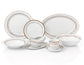 Gold Swirl Xmas Porcelain Dinnerware, 35 Pieces