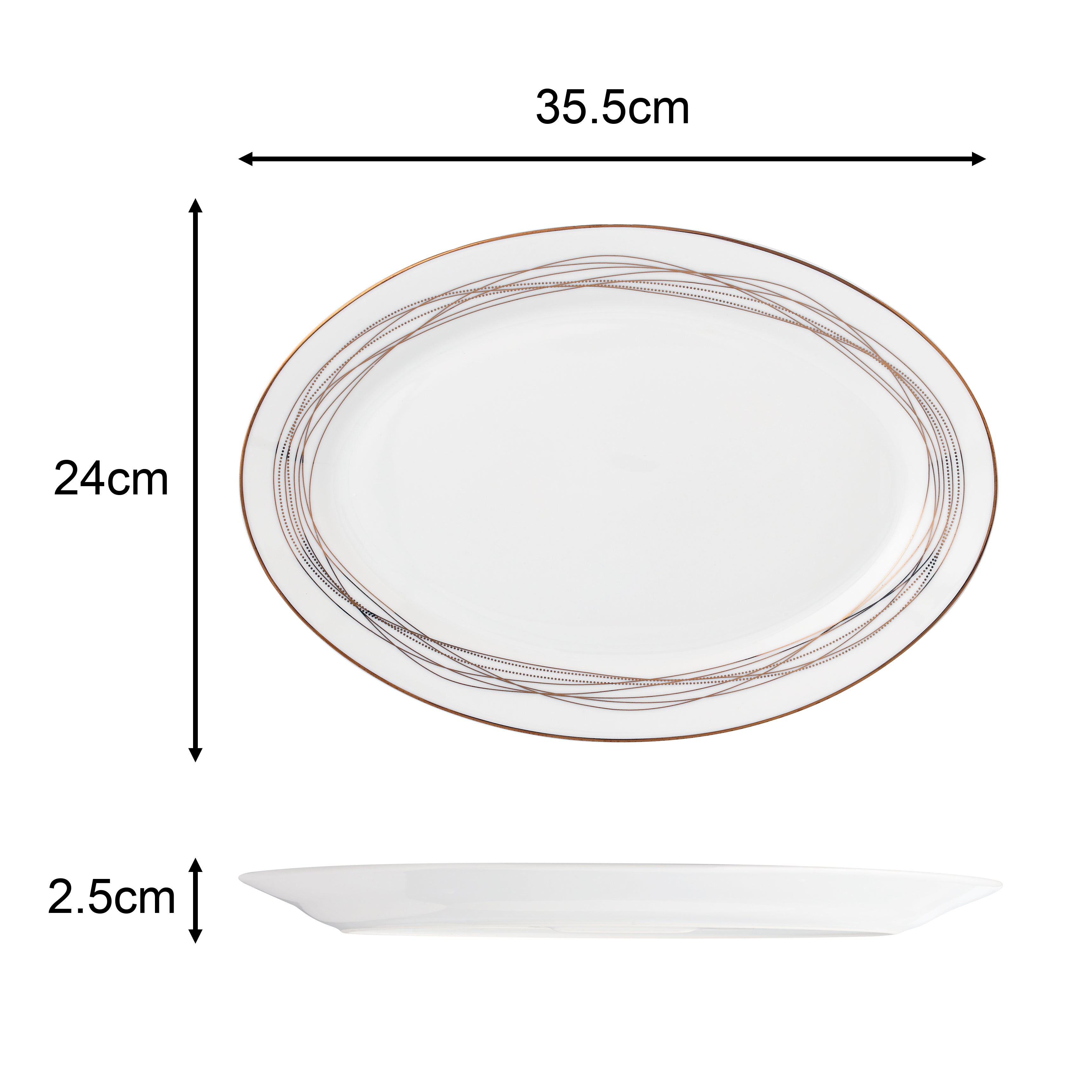 35pc Waterside Gold Swirl Porcelain Dinnerware Set (video attached)