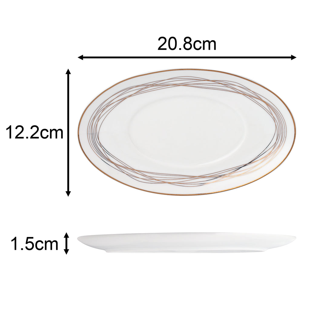 35pc Waterside Gold Swirl Porcelain Dinnerware Set (video attached)