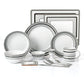 Grey Brompton Combination Tableware Set; Porcelain, Placemats and Cutlery, 80 Pieces