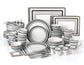 Grey Brompton Combination Tableware Set; Porcelain, Placemats and Cutlery, 80 Pieces
