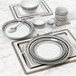 Grey Brompton Combination Tableware Set; Porcelain, Placemats and Cutlery, 80 Pieces
