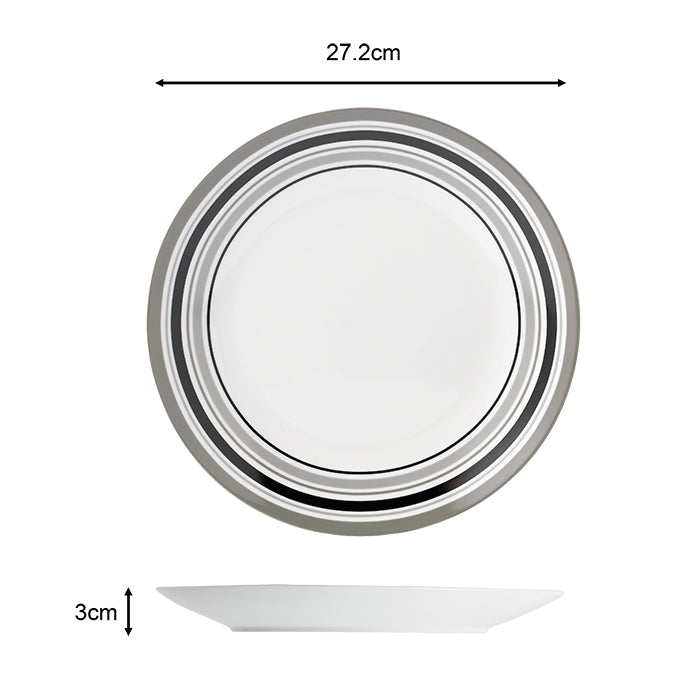 80pc Waterside Grey Brompton Combination Tableware Set; Porcelain, Placemats and Cutlery