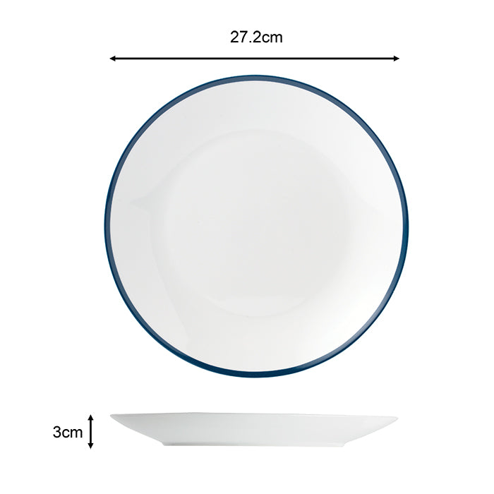 80pc Waterside Blue Bistro Combination Tableware Set; Porcelain, Placemats and Cutlery