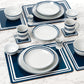 COMBINATION Dinnerware Set - Blue Bistro, 56 Pieces
