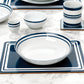 COMBINATION Dinnerware Set - Blue Bistro, 56 Pieces