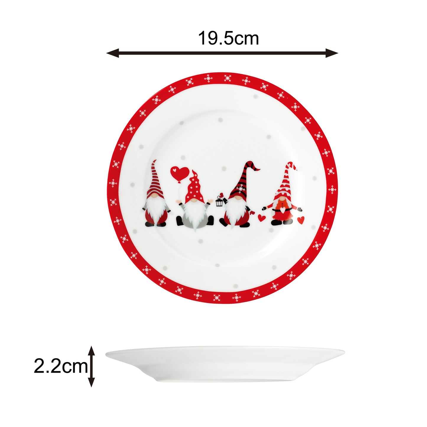 Nordic Gnome Porcelain Dinner Set, 12 Pieces