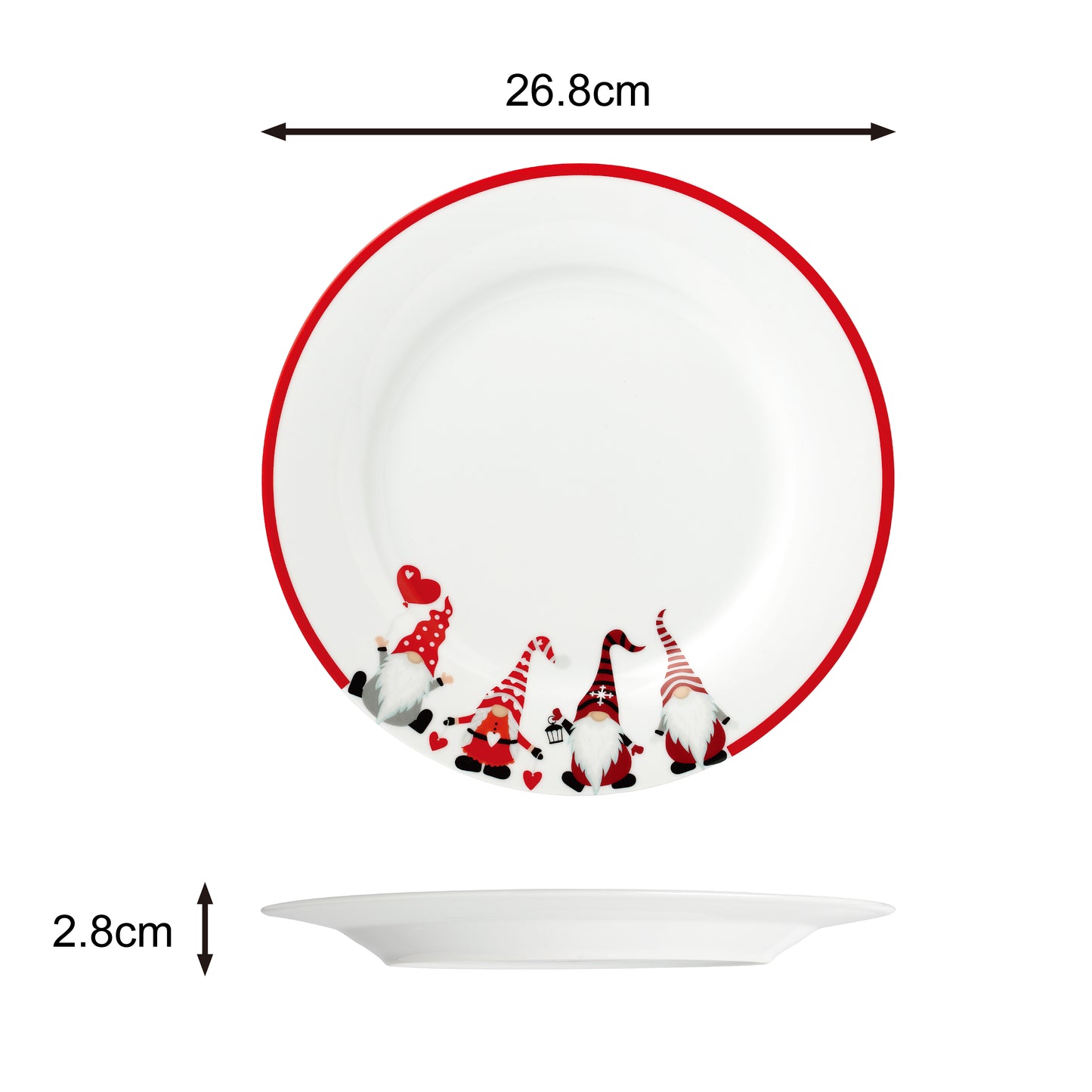 Nordic Gnome Porcelain Dinner Set, 12 Pieces