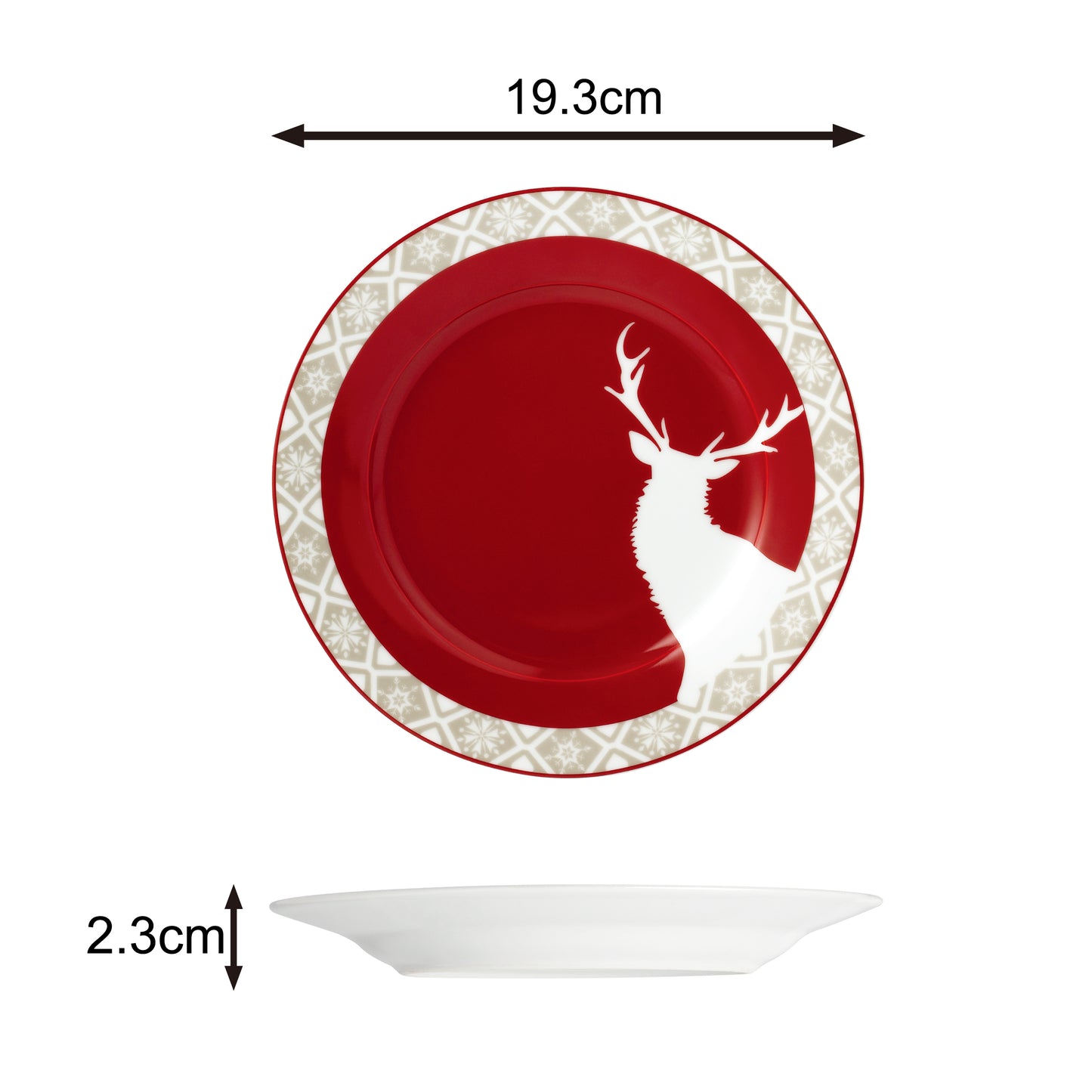 Nordic Reindeer Porcelain Dinner Set, 12 Pieces