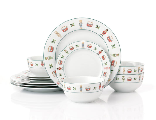 Nutcracker Porcelain Dinner Set, 12 Pieces
