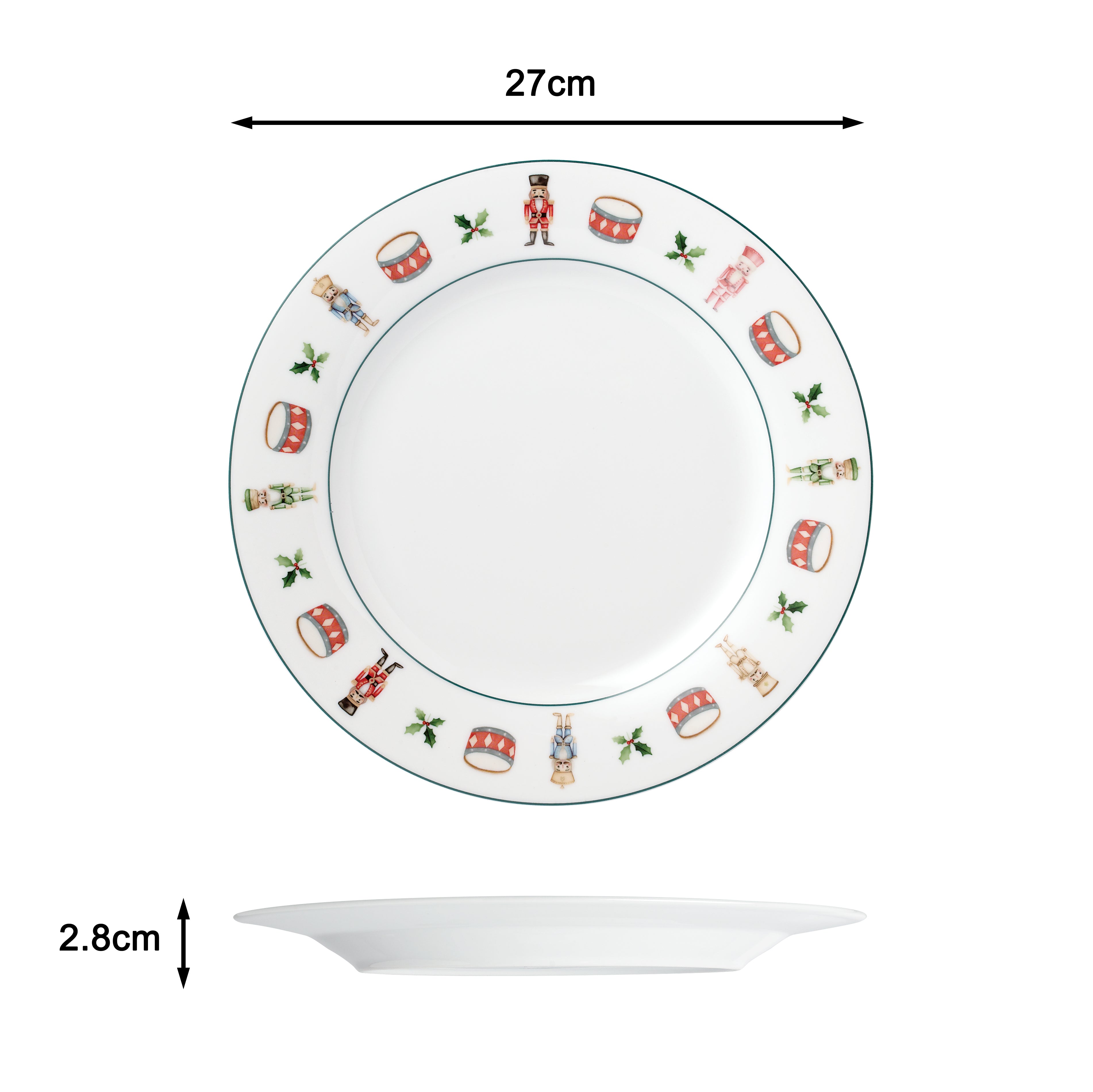 Nutcracker Porcelain Dinner Set, 12 Pieces