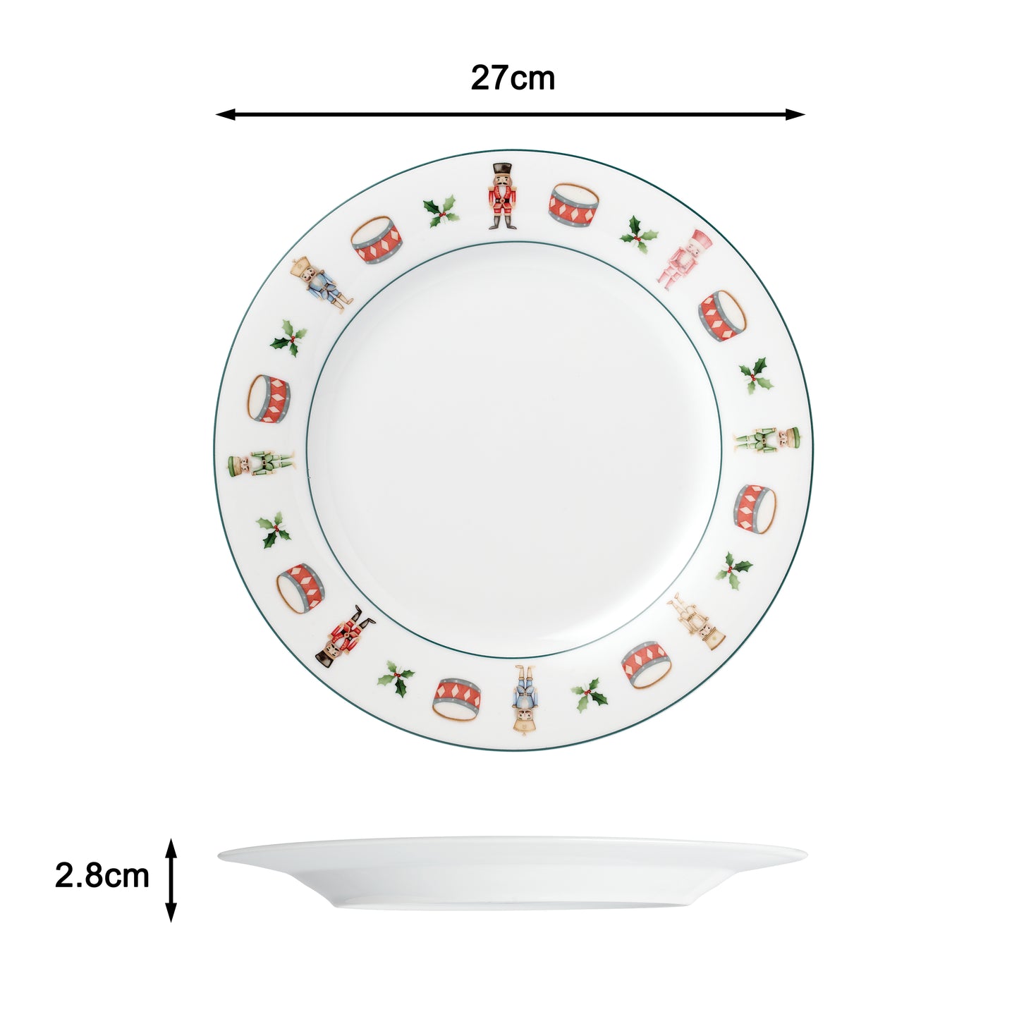 Nutcracker Porcelain Dinner Set, 12 Pieces