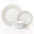Waterside 12pc Premium Diamond & Gold  Porcelain Dinner Set (video attached)