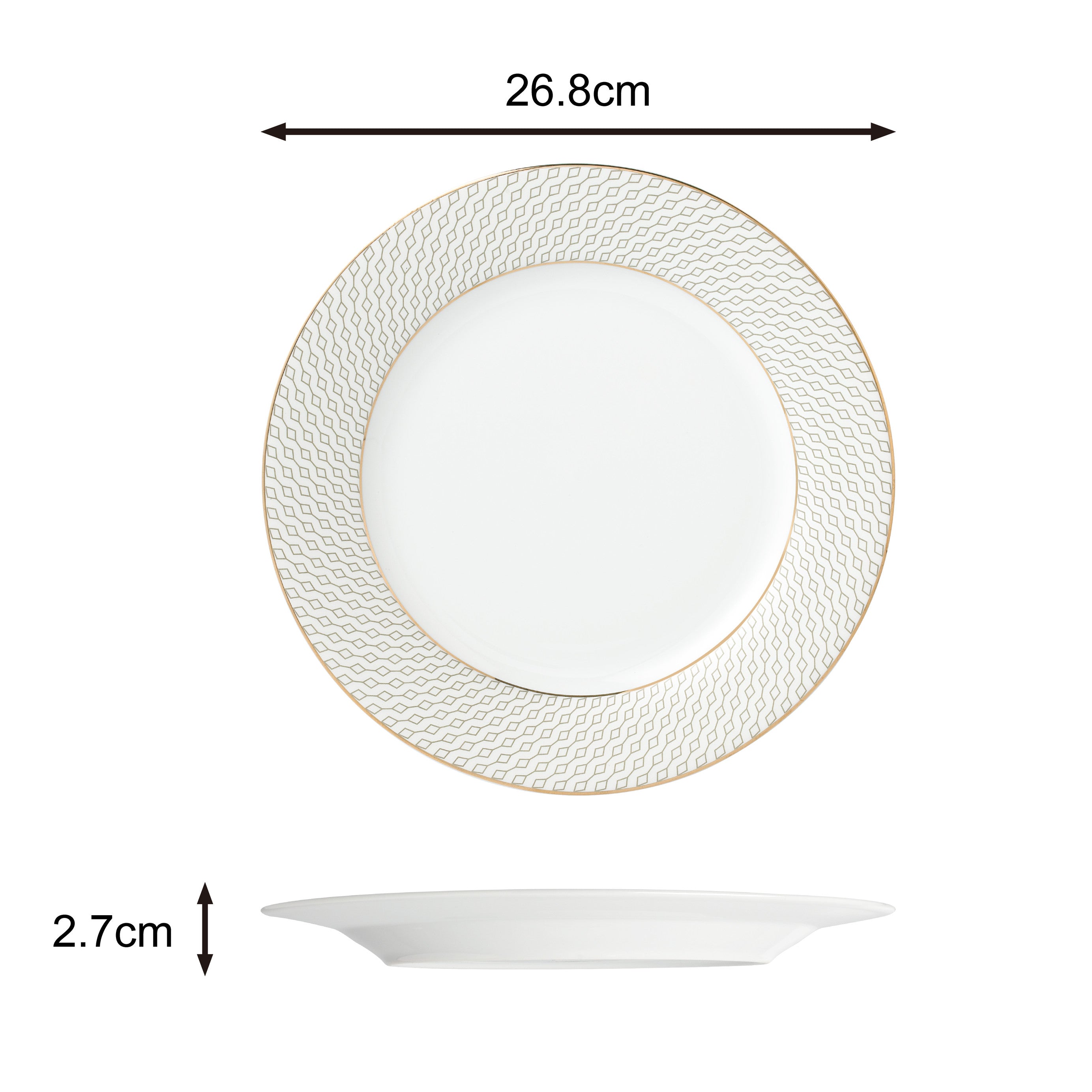 Waterside 12pc Premium Diamond & Gold  Porcelain Dinner Set (video attached)