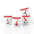 Waterside Nordic Gnome Xmas Porcelain Mug Set, 4 Pieces