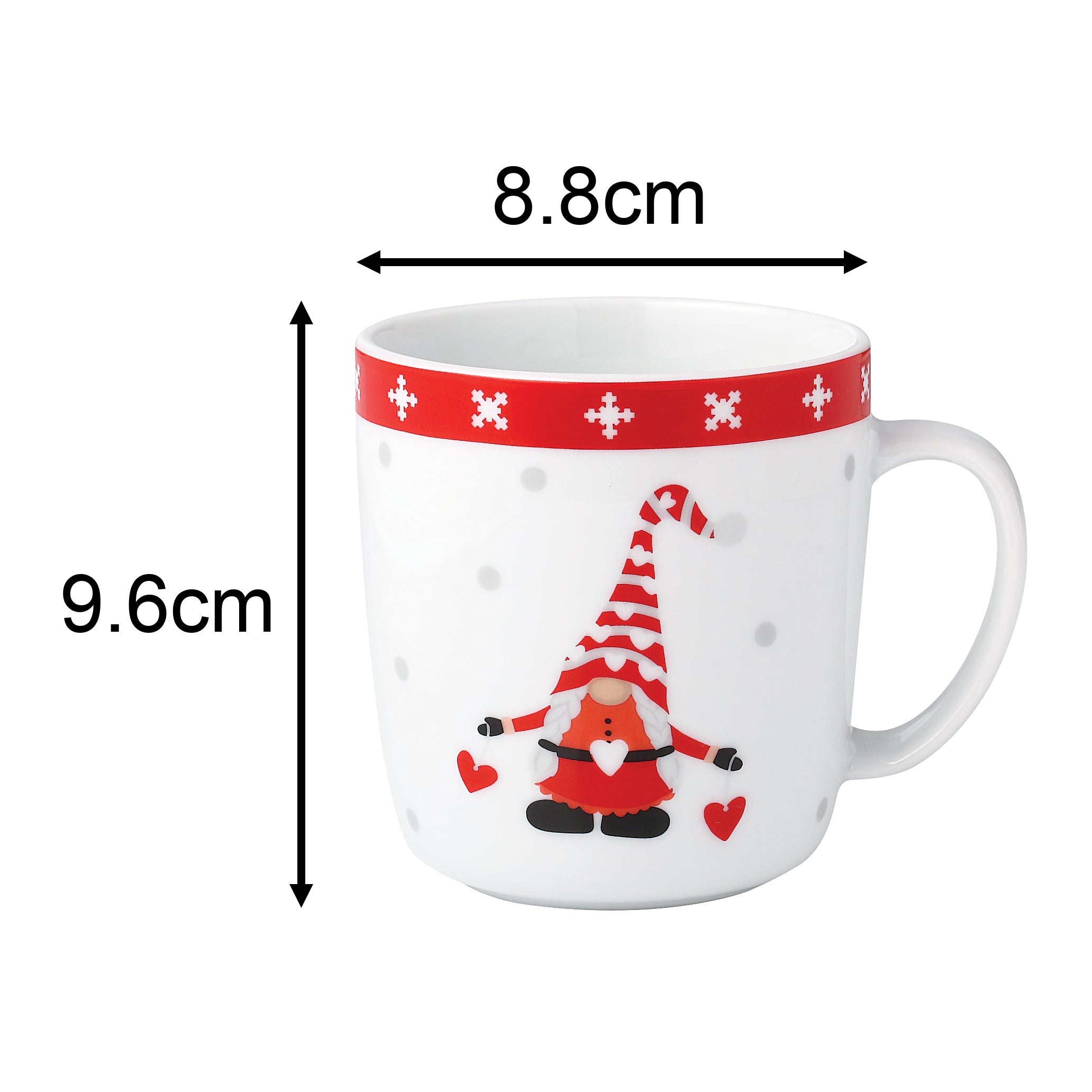 Waterside Nordic Gnome Xmas Porcelain Mug Set, 4 Pieces