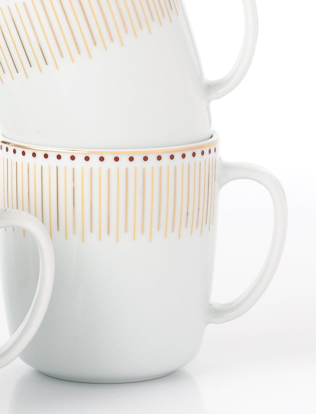 Waterside 4pk GOLD Radiance Porcelain Mug Set (video attached)