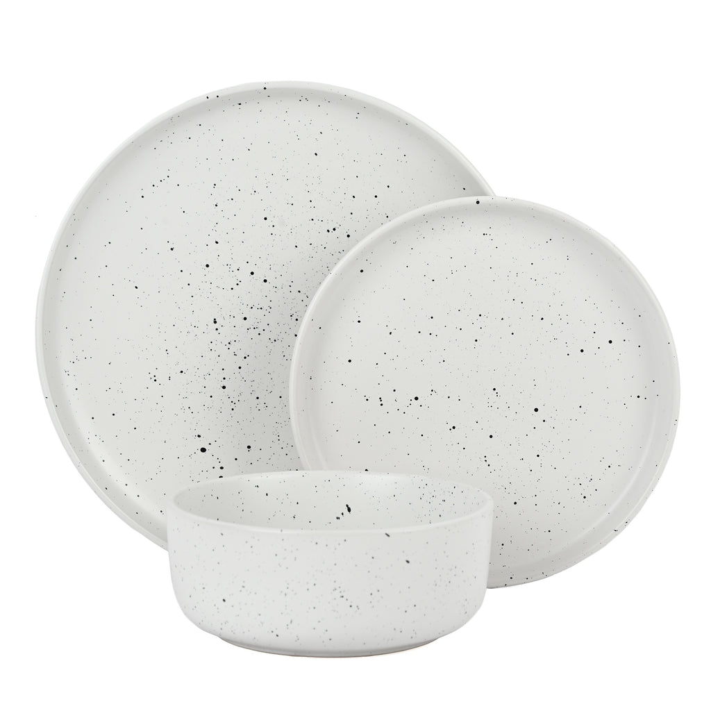 Waterside 12pc Speckle Spot  Dinnerware Set ( video attached)