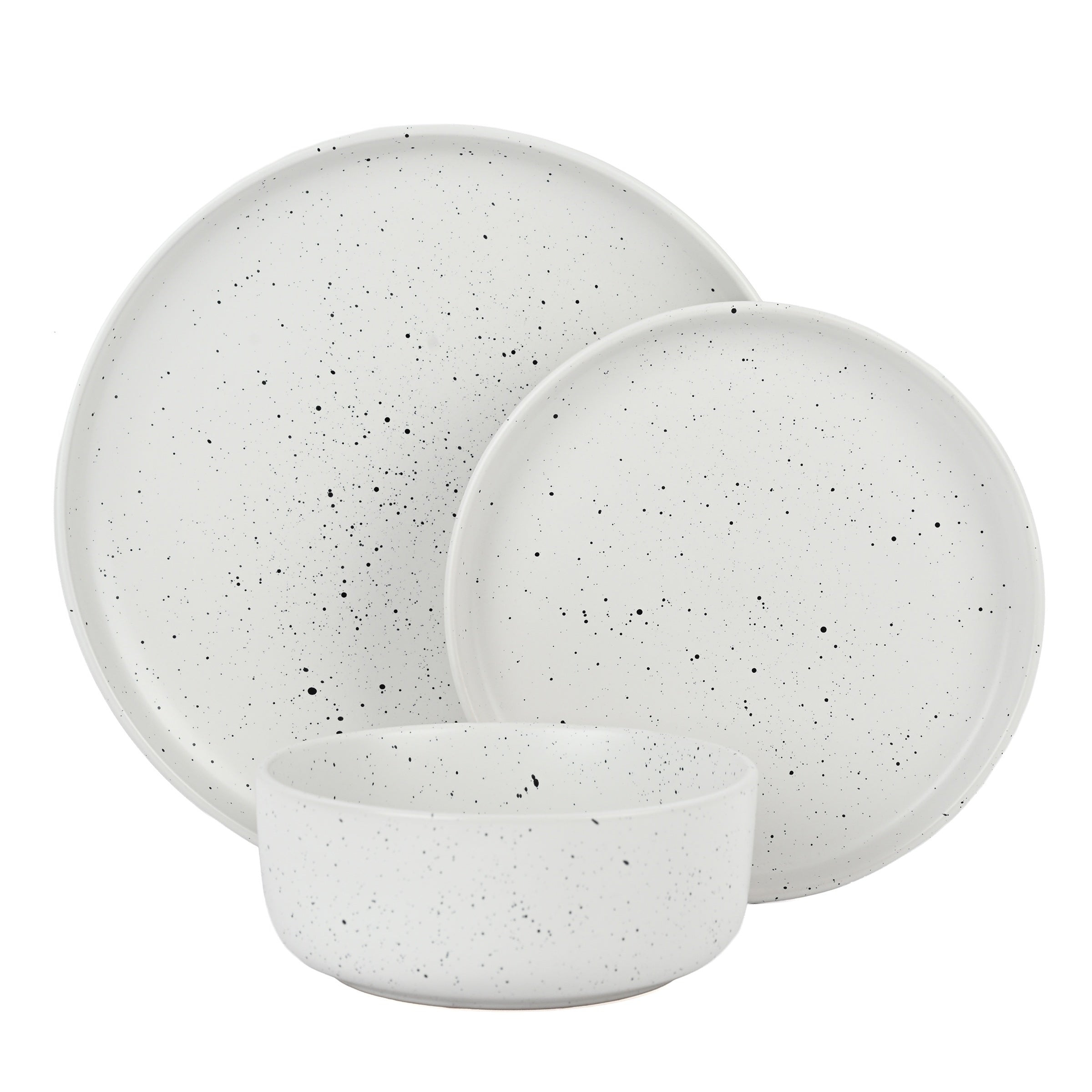 Waterside 12pc Speckle Spot  Dinnerware Set ( video attached)