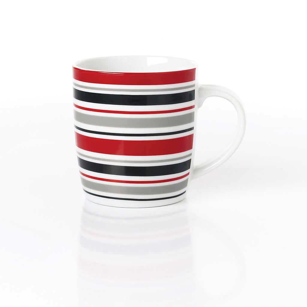 Waterside 4pc Brompton Burgundy Porcelain Mug Set ( video attached)
