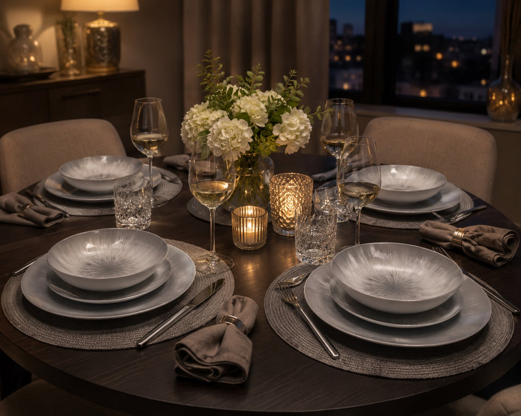 Waterside 12pc Grey Star Dinner Set