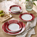Waterside 12pc Red Tartan Dinner Set