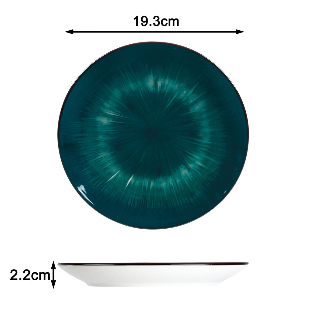 Waterside 12pc Emerald Green Star Porcelain Dinner Set (video attached)