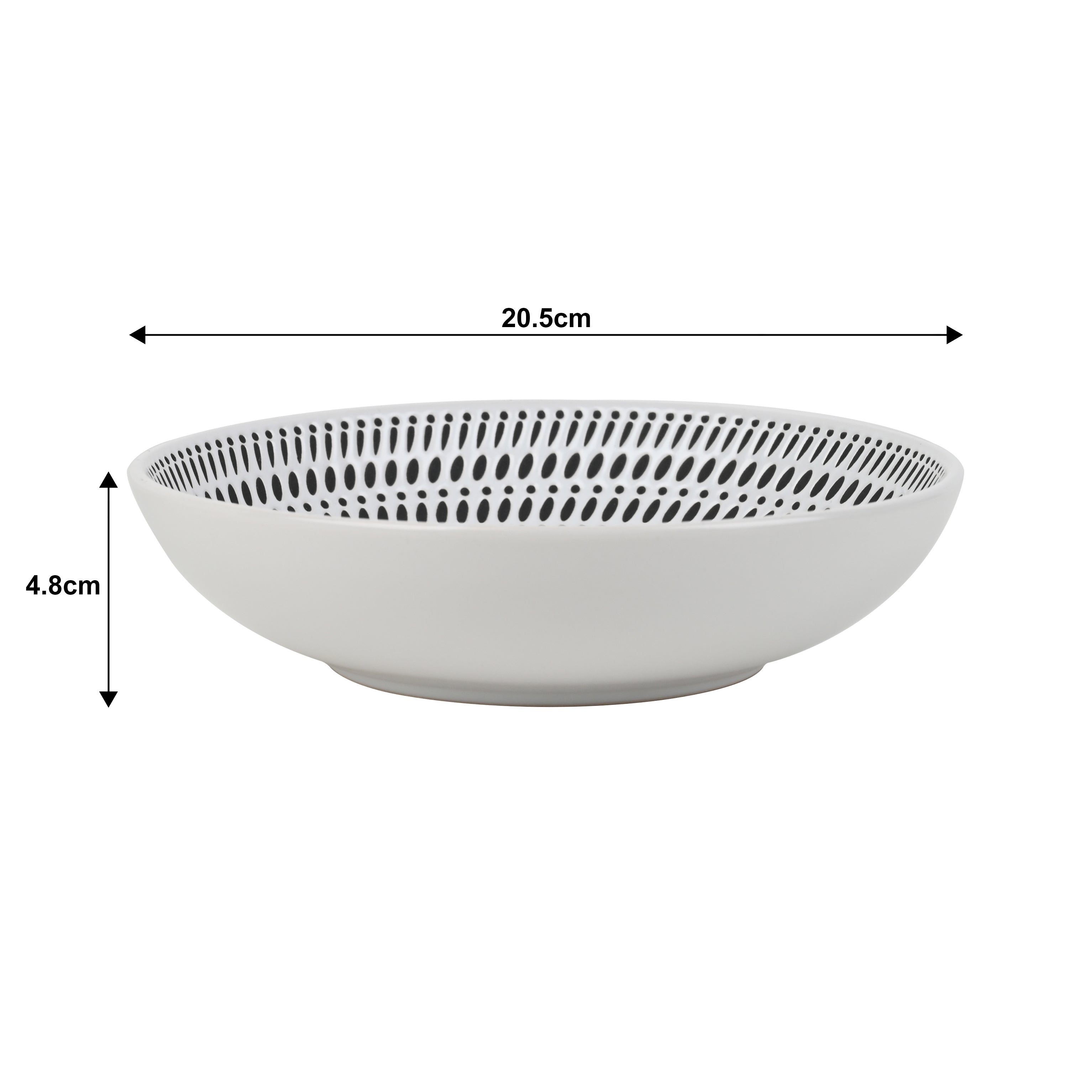 *** SPECIAL OFFER *** Waterside 16pc White Dash Stoneware Dinner Set; 4 Dinner Plates, Side Plates, Deep Bowls & Shallow Bowls